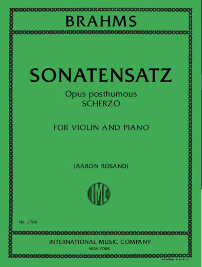 Brahms: Scherzo, Op. posth.