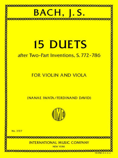 Bach: 15 Duets after Two-Part Inventions, BWV 772-786 (arr. for violin & viola)