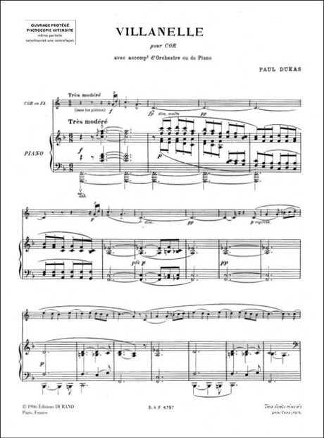 Dukas: Villanelle (arr. for cello & piano)
