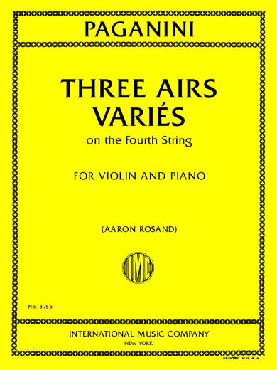 Paganini: 3 Varied Airs on the Fourth String