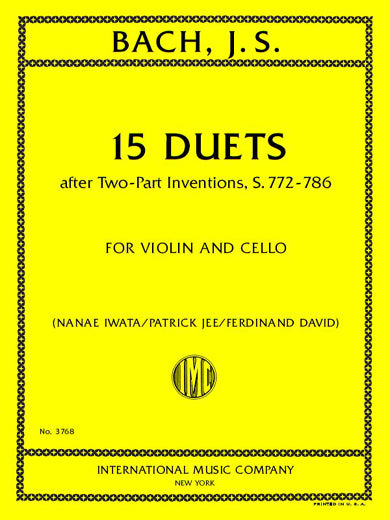 Bach: 15 Duets after Two-Part Inventions, BWV 772-786 (arr. for violin & cello)