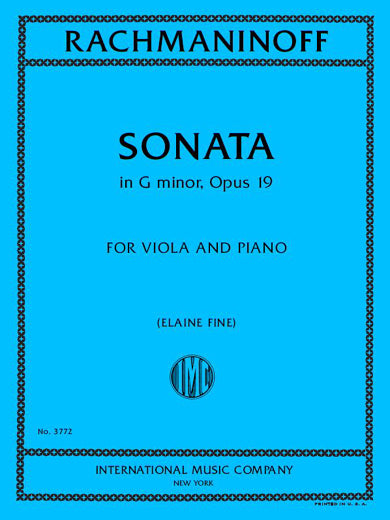 Rachmaninoff: Sonata in G Minor, Op. 19 (arr. for viola & piano)