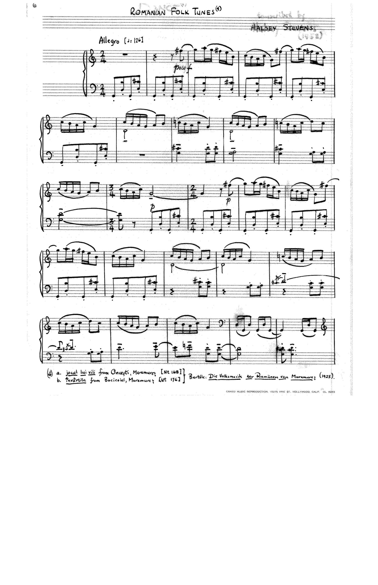 Stevens: Romanian Folk Tunes