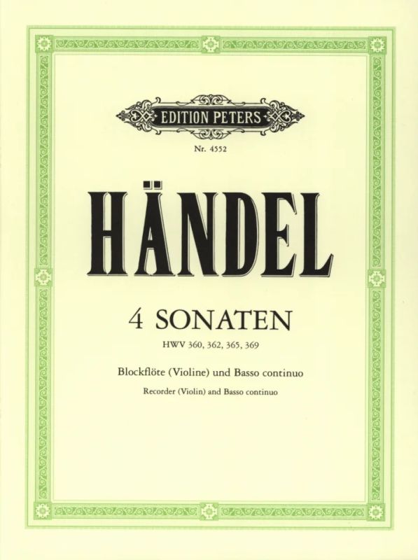 Handel: Recorder Sonatas, HWV 360, 362, 365 & 369