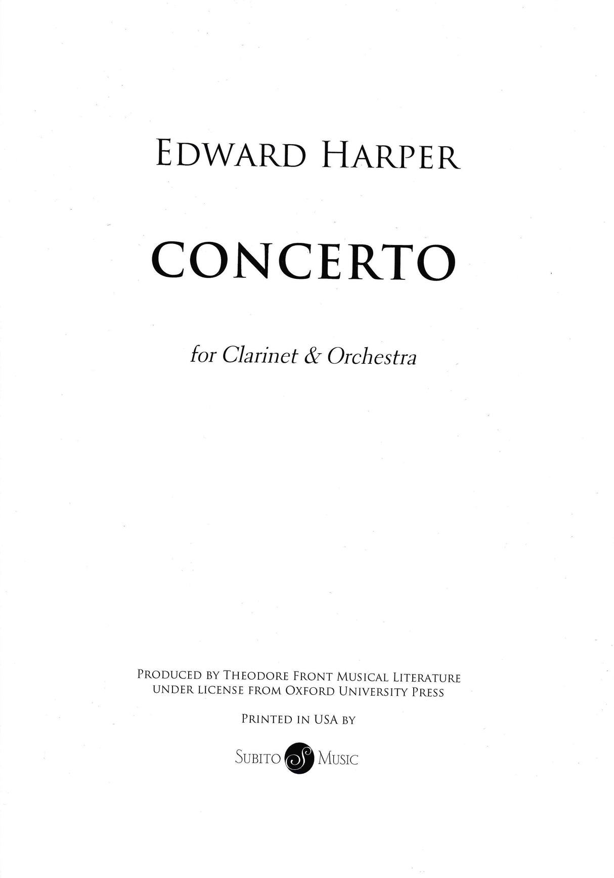 Harper: Clarinet Concerto