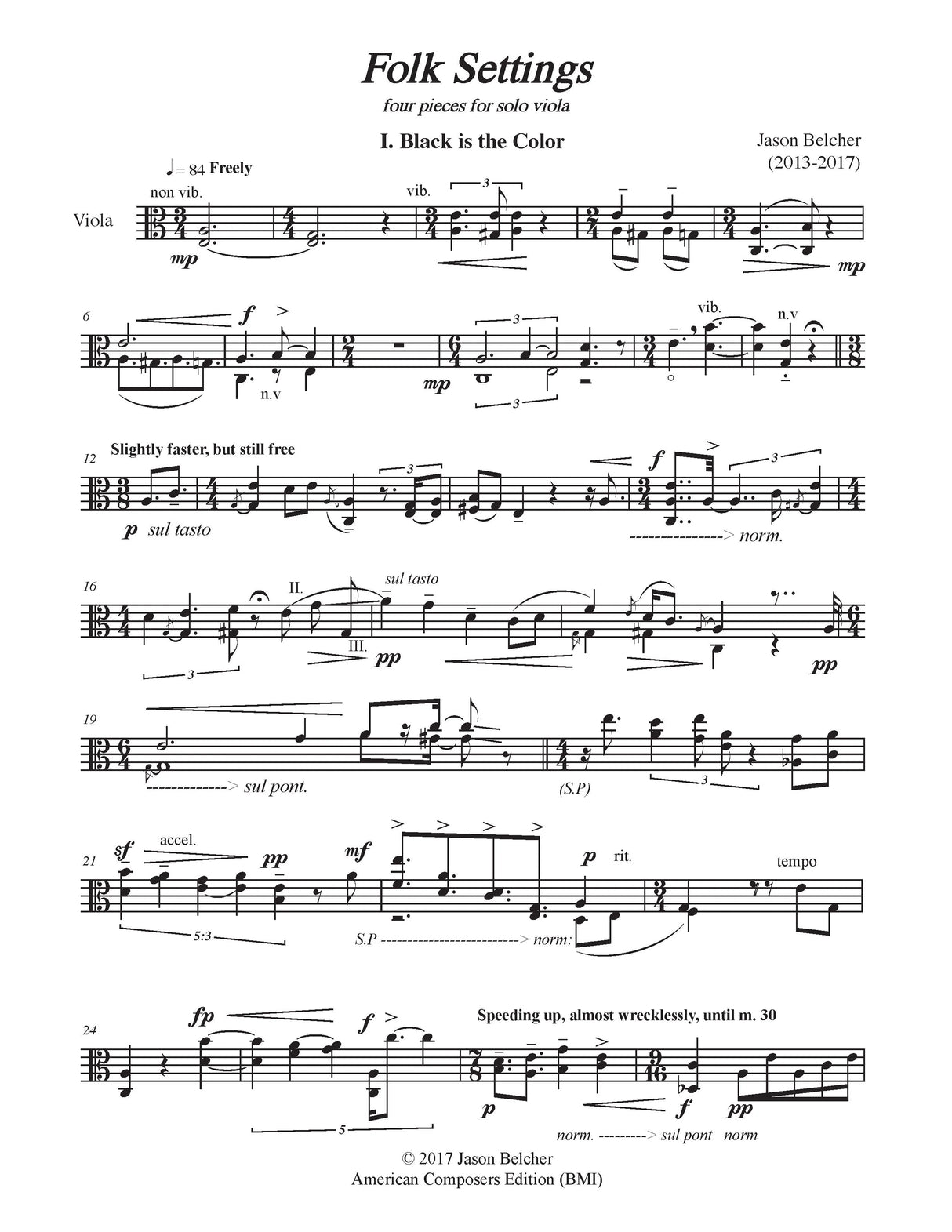 Belcher: Folk Settings