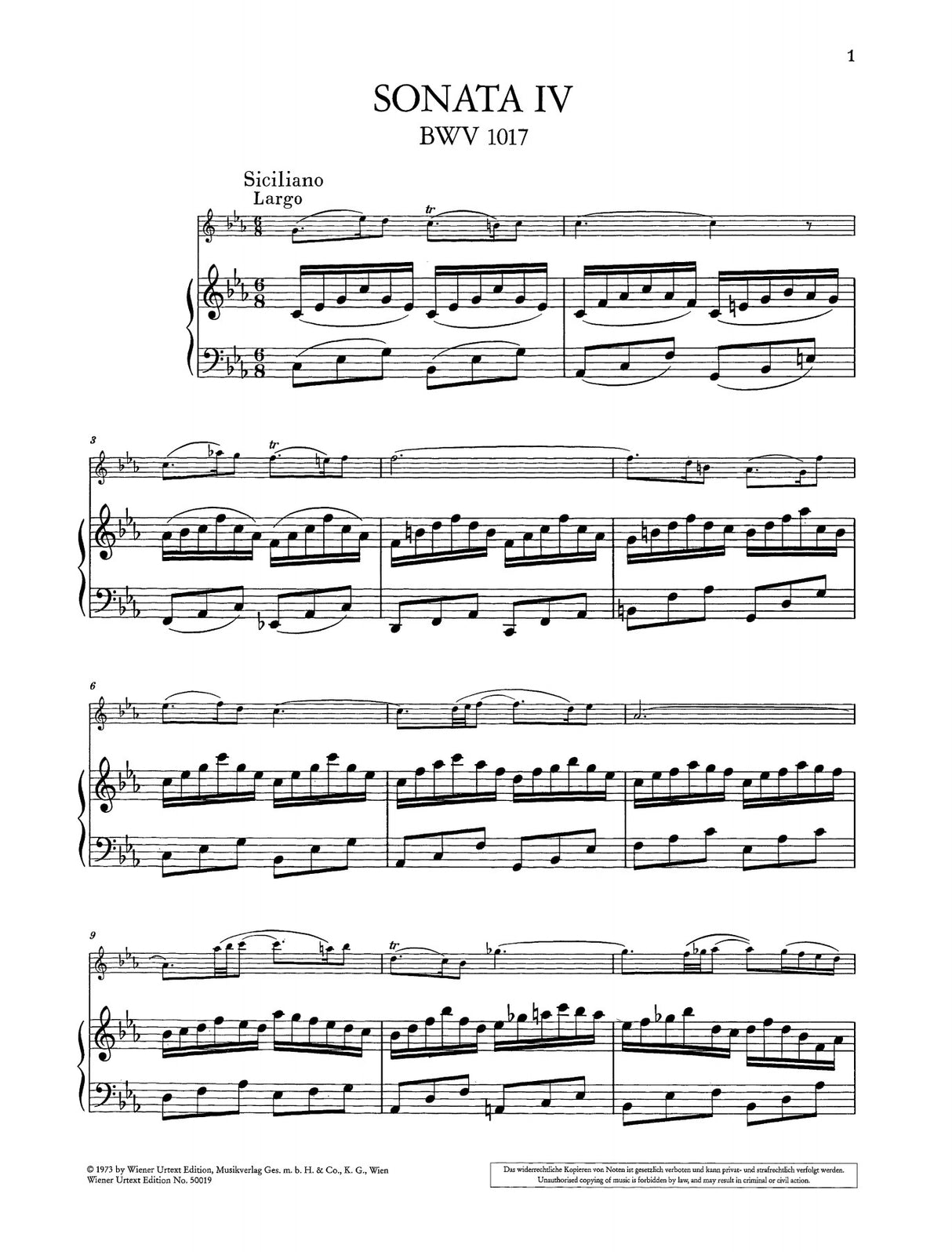 Bach: Violin Sonatas Nos. 4-6 BWV 1017-1019