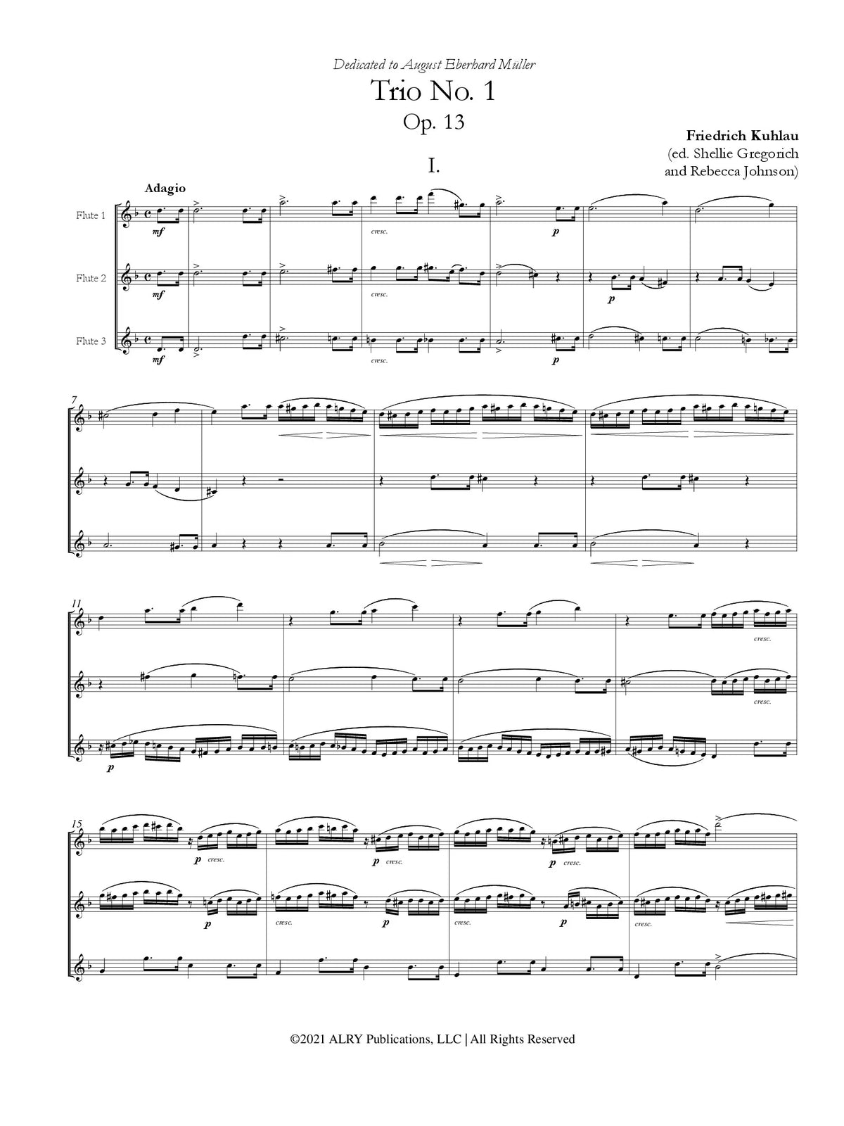 Kuhlau: Trio in D Major, Op. 13, No. 1