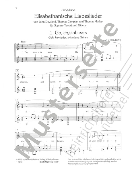 Elizabethan Love Songs (arr. for soprano & guitar)