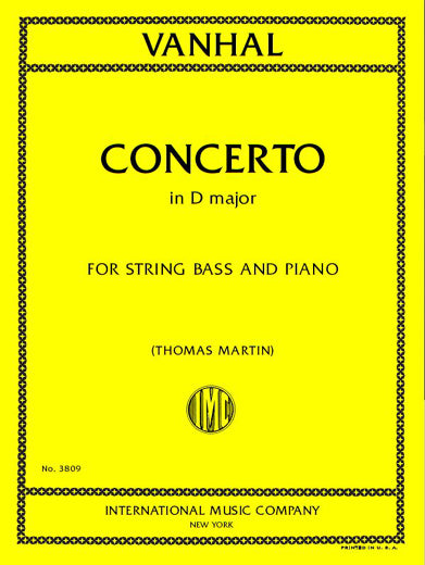 Vaňhal: Double Bass Concerto in D Major