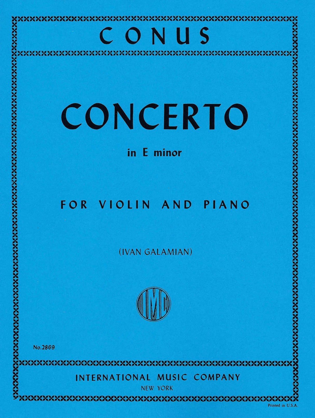 Conus: Violin Concerto in E Minor, Op. 1