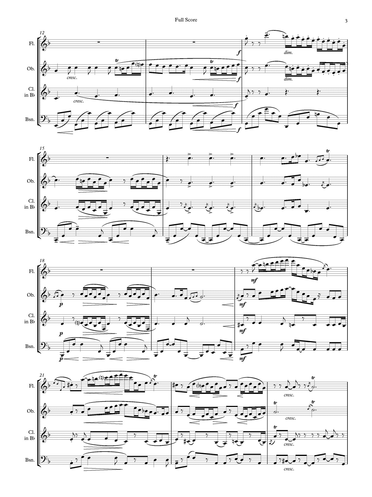 Chopin: Barcarolle, Op. 60 (arr. for woodwind quartet)
