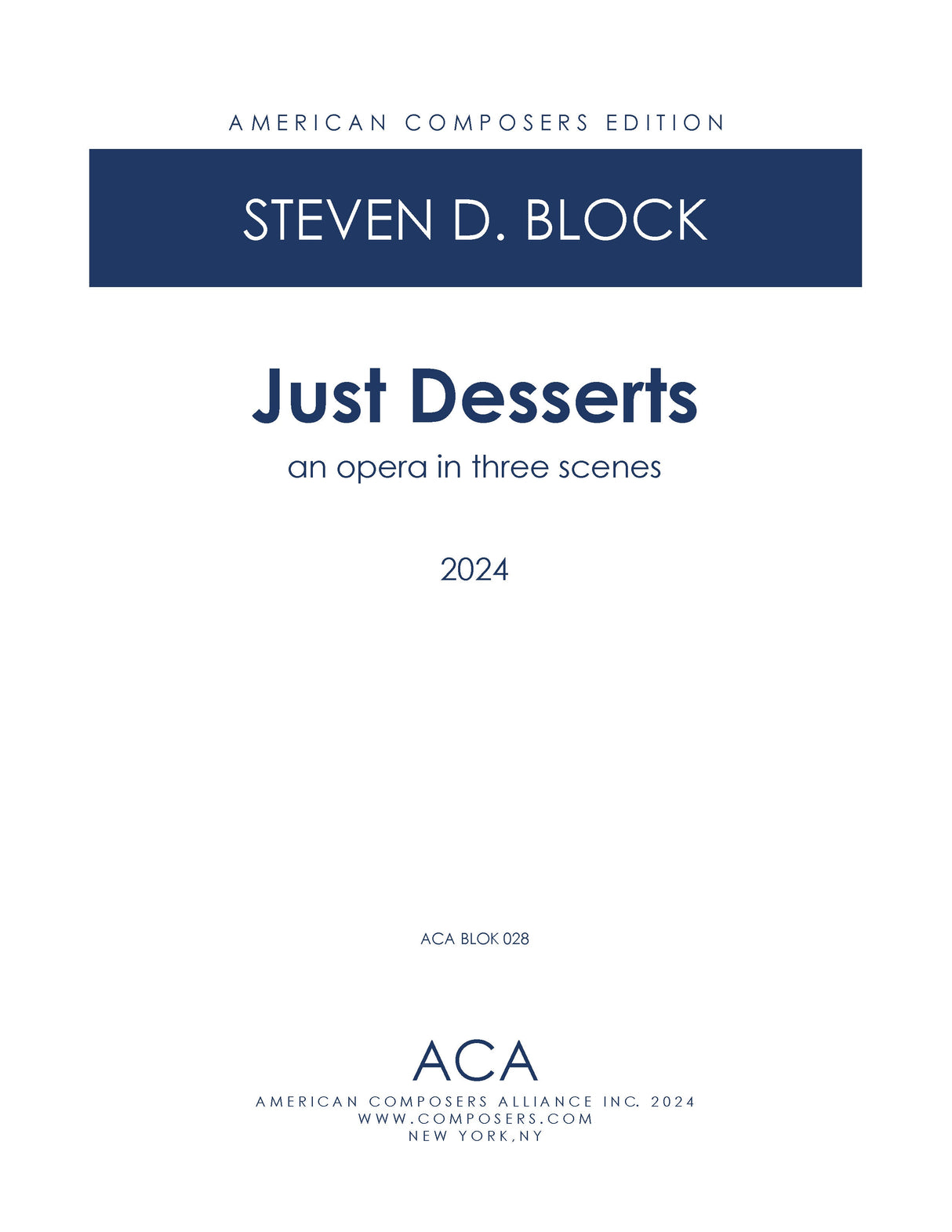S. Block: Just Desserts