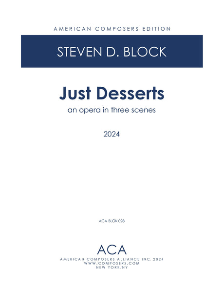 S. Block: Just Desserts