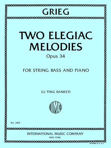 Grieg: 2 Elegiac Melodies, Op. 34 (arr. for double bass & piano)