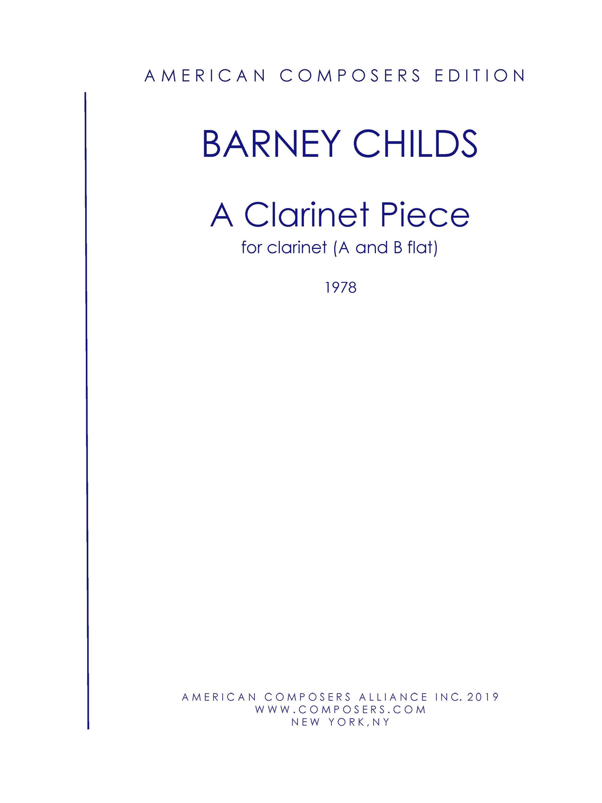 Childs: A Clarinet Piece