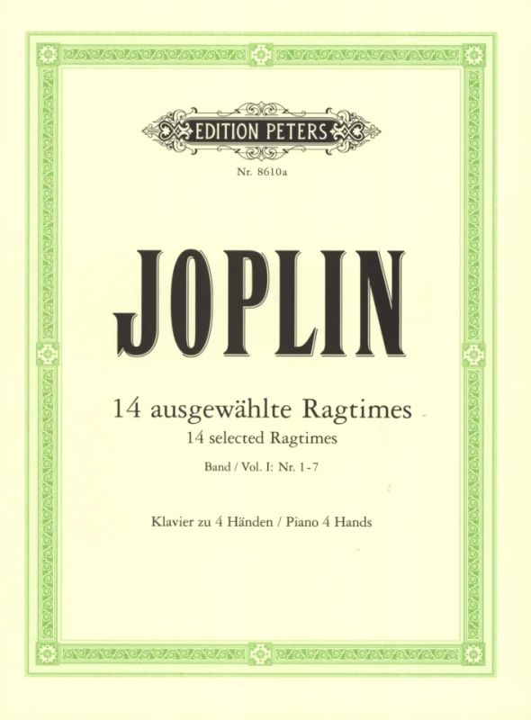 Joplin: Ragtimes arr. for Piano 4-Hands - Volume 1