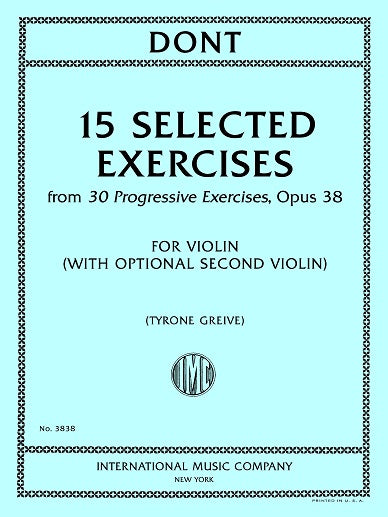 Dont: 15 Selected Exercises from 30 Progressive Exercises, Op. 38