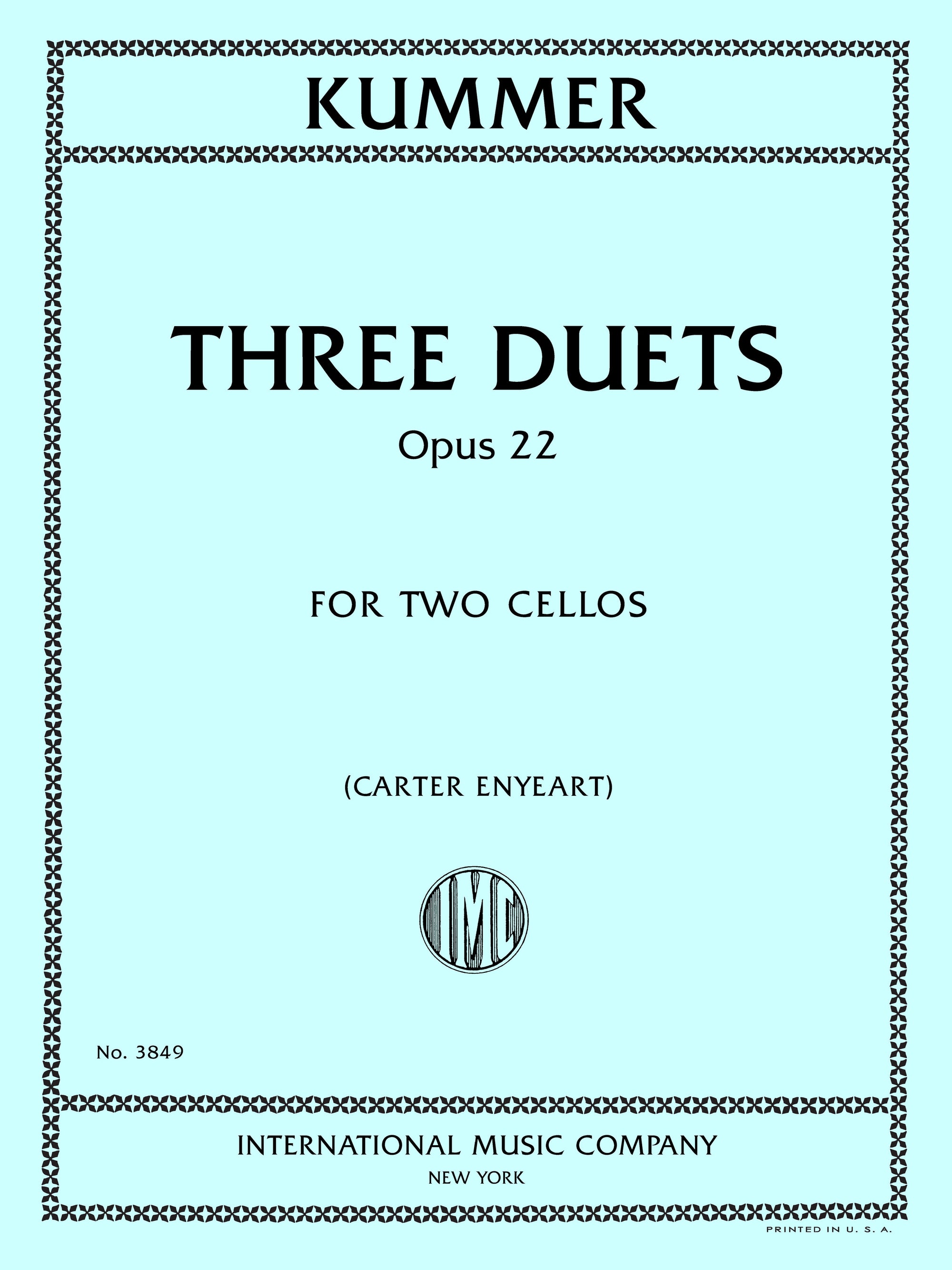 Kummer: 3 Cello Duets, Op. 22