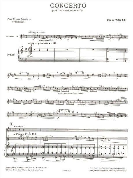 Tomasi: Clarinet Concerto