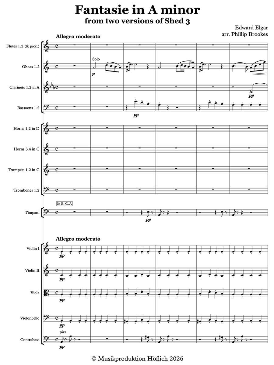 Elgar: Fantasie in A Minor (Completed by Phillip Brookes)
