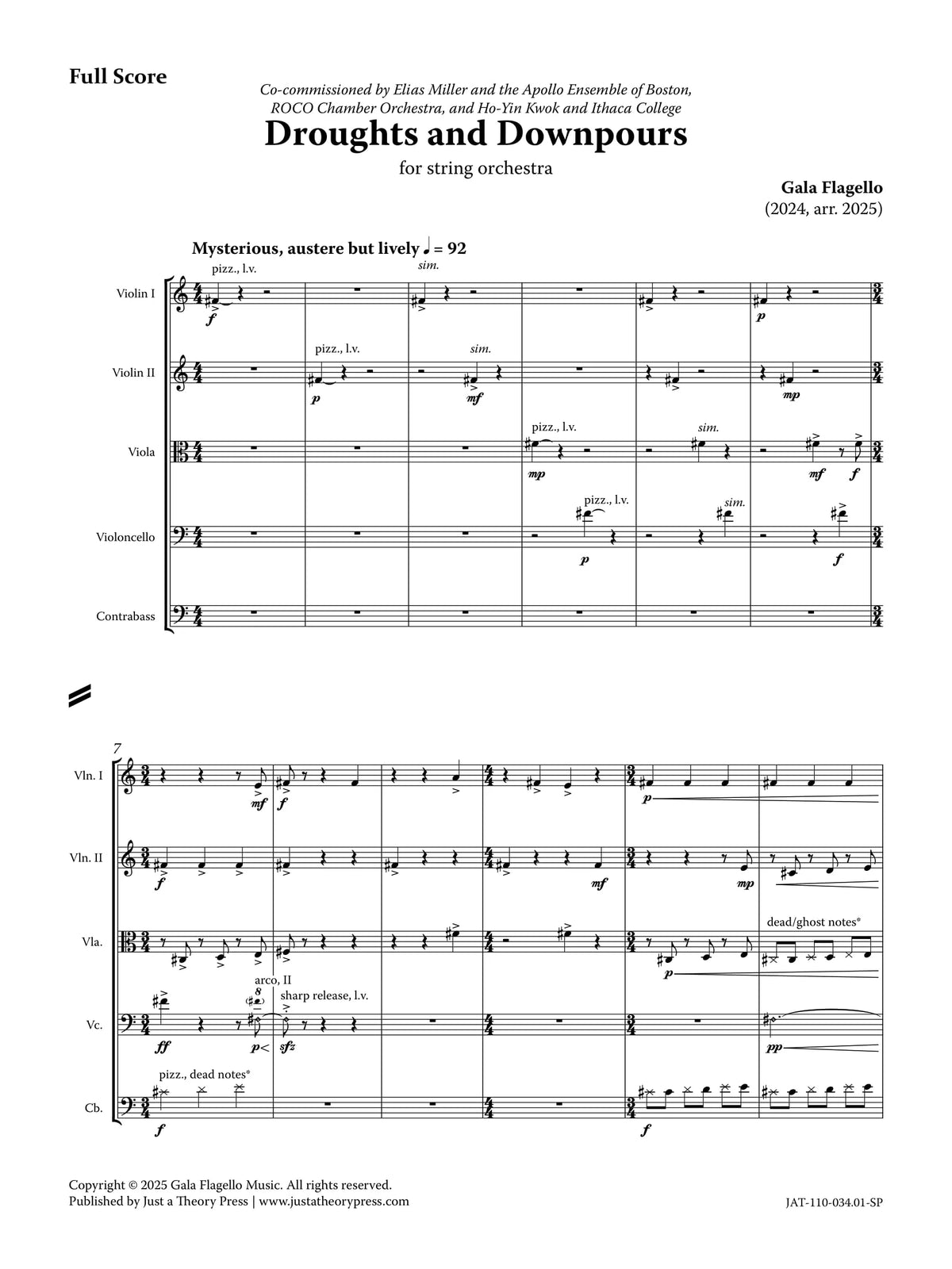 Flagello: Droughts and Downpours (Version for String Orchestra)