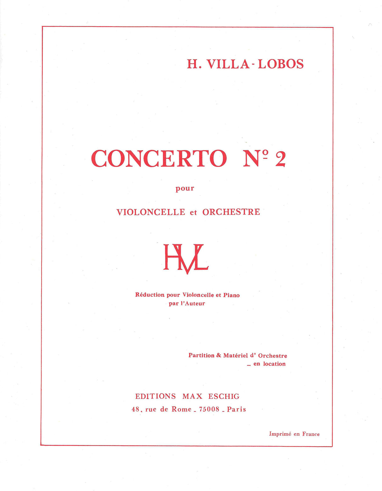 Villa-Lobos: Cello Concerto No. 2