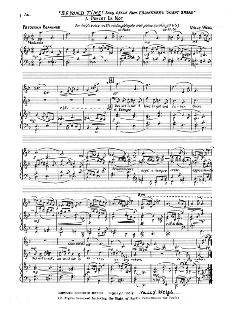 V. Weigl: Beyond Time