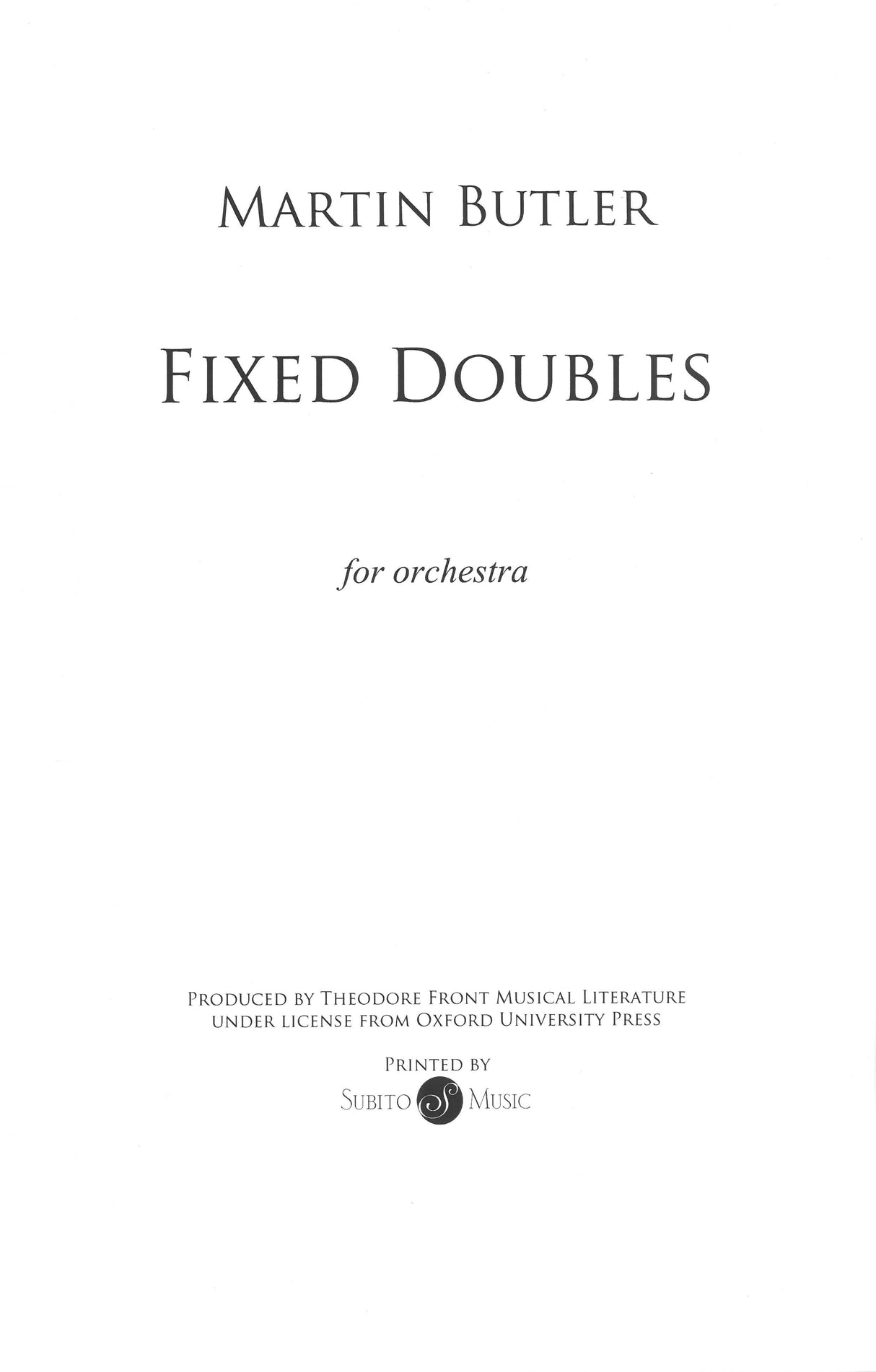 Butler: Fixed Doubles