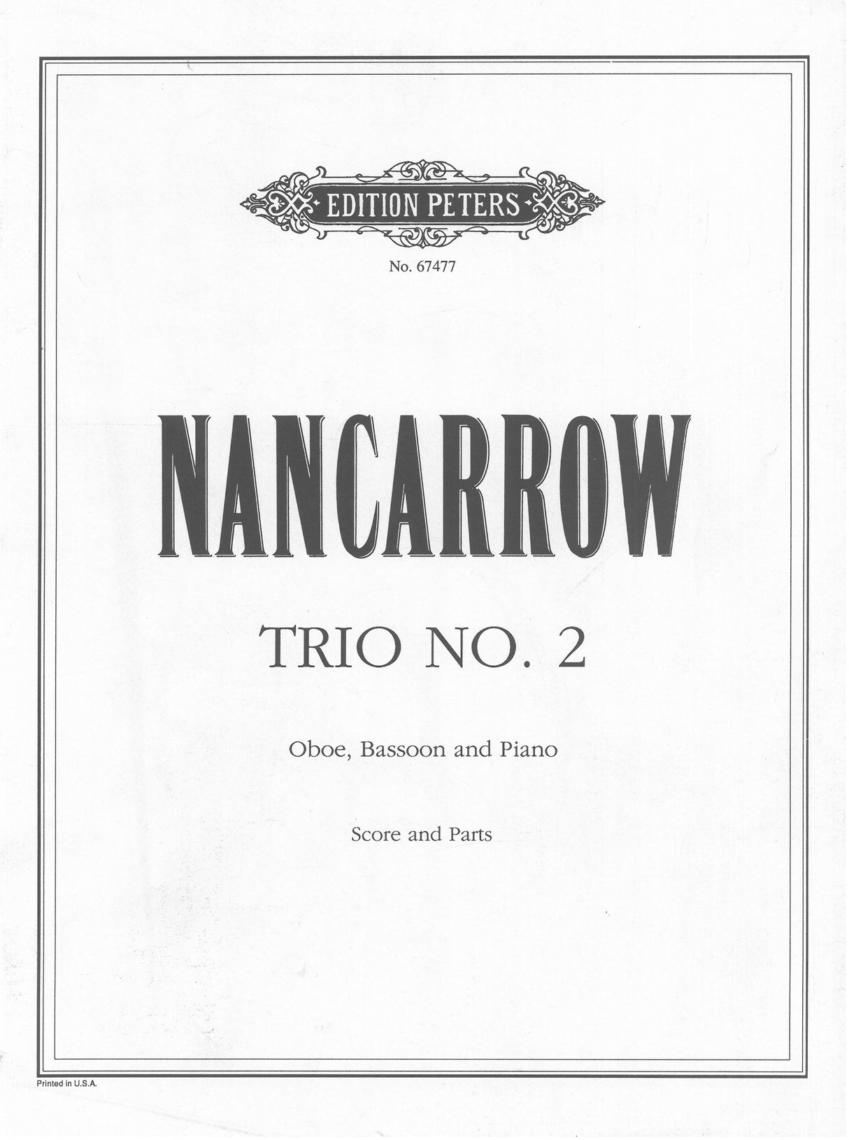 Nancarrow: Trio No. 2 for Oboe, Bassoon and Piano