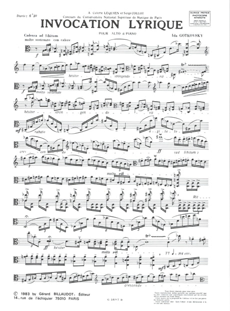 Gotkovsky: Invocation Lyrique
