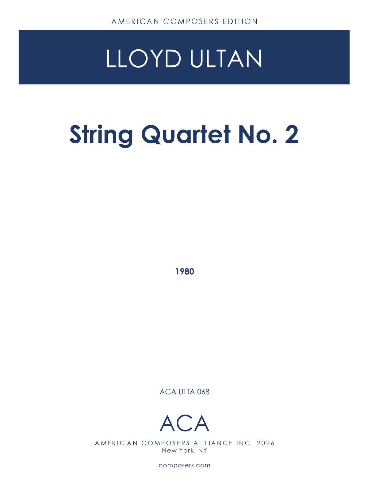Ultan: String Quartet No. 2
