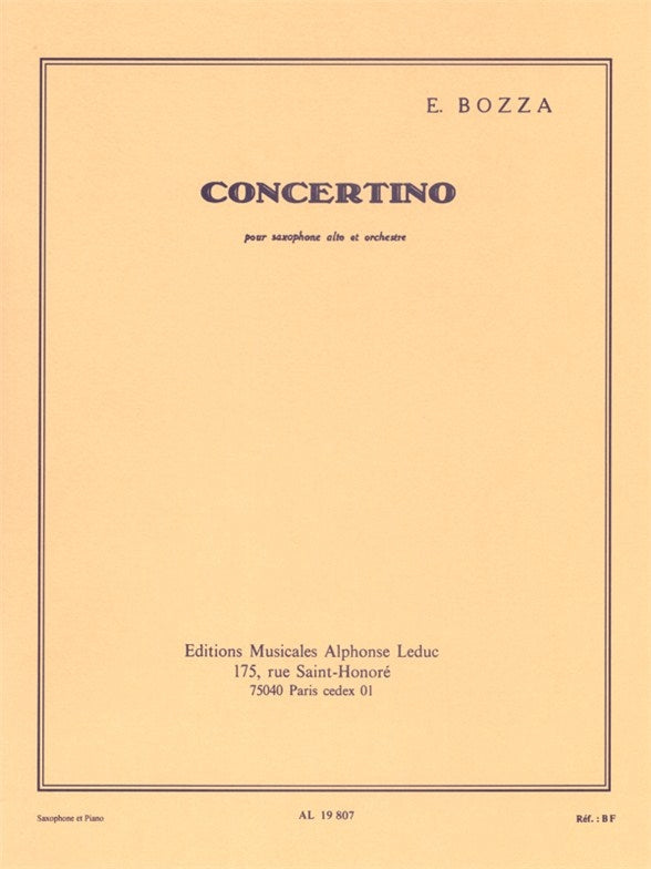 Bozza: Alto Sax Concertino