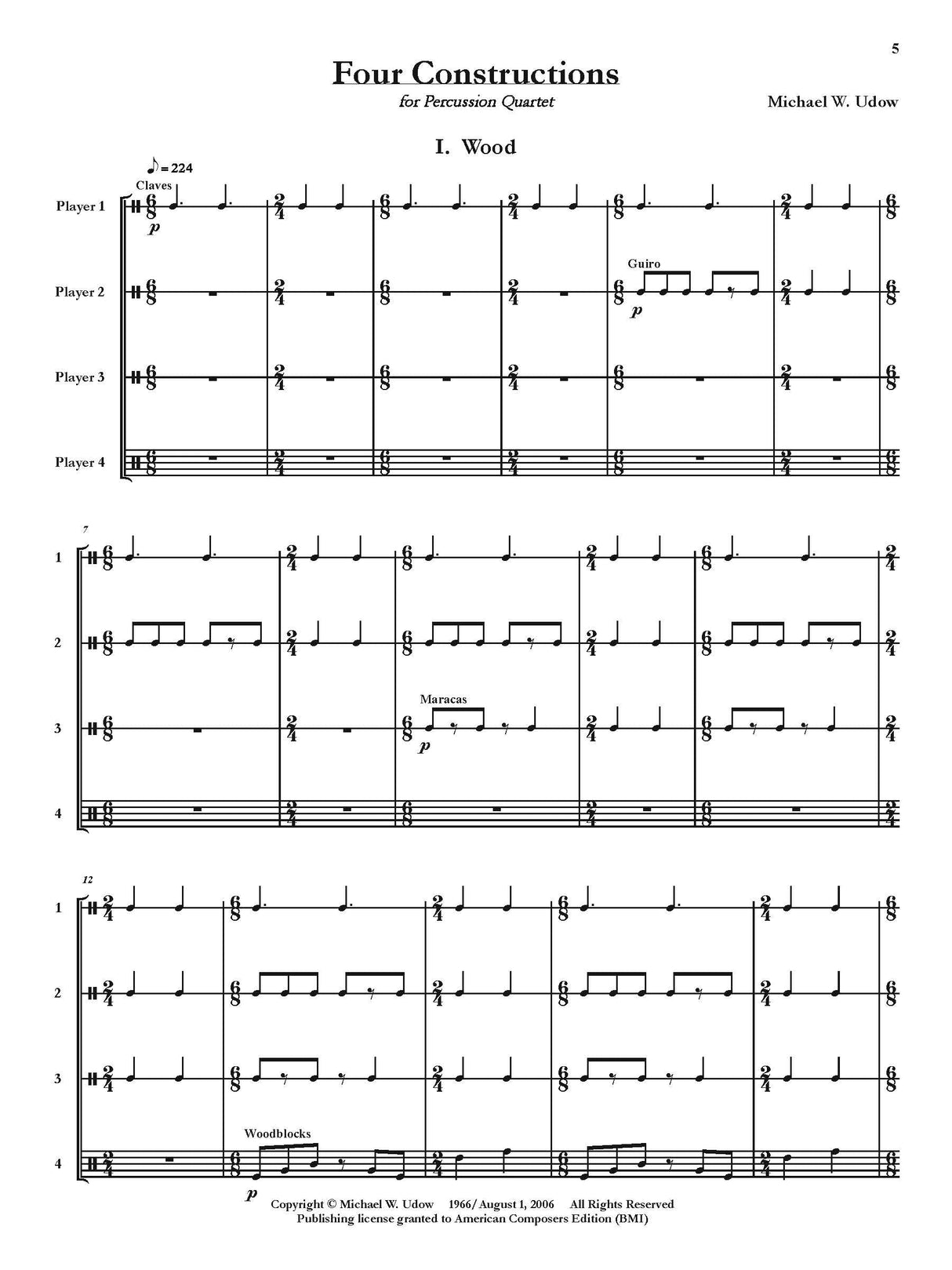 Udow: Four Constructions