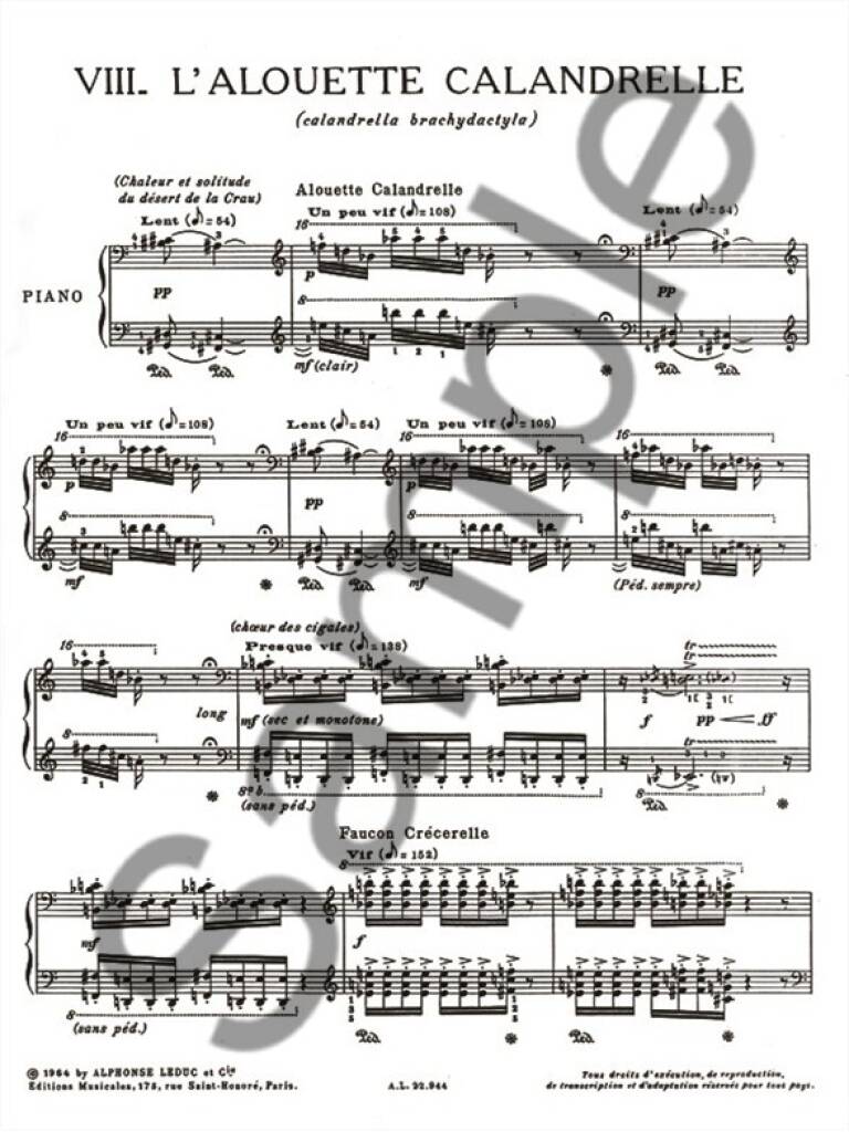 Messiaen: Catalogue d'oiseaux - Volume 5 – Ficks Music
