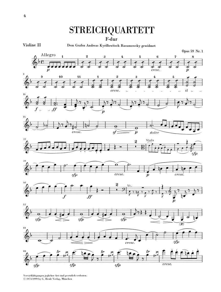 Beethoven: String Quartets II, Opp. 59, 74, 95 – Ficks Music