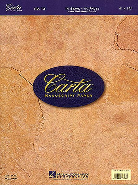 Carta Manuscript Paper Basic - 9" x 12" - Writing Pad