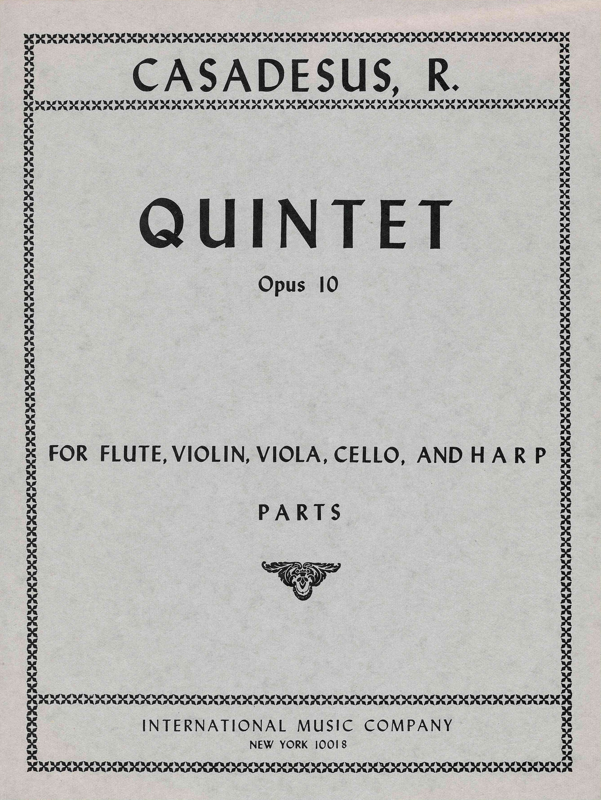 Casadesus: Quintet, Op. 10