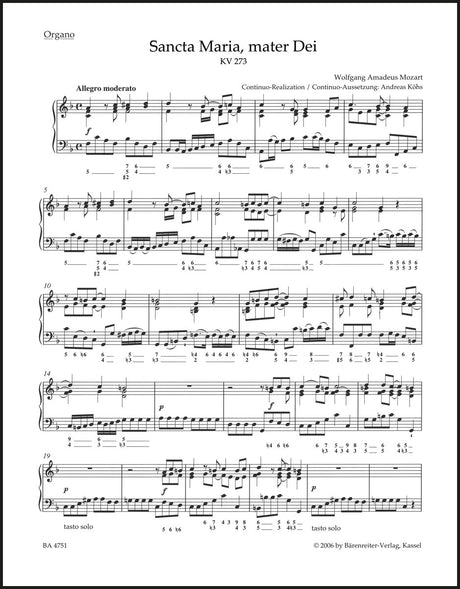 Mozart: Sancta Maria, mater Dei, K. 273