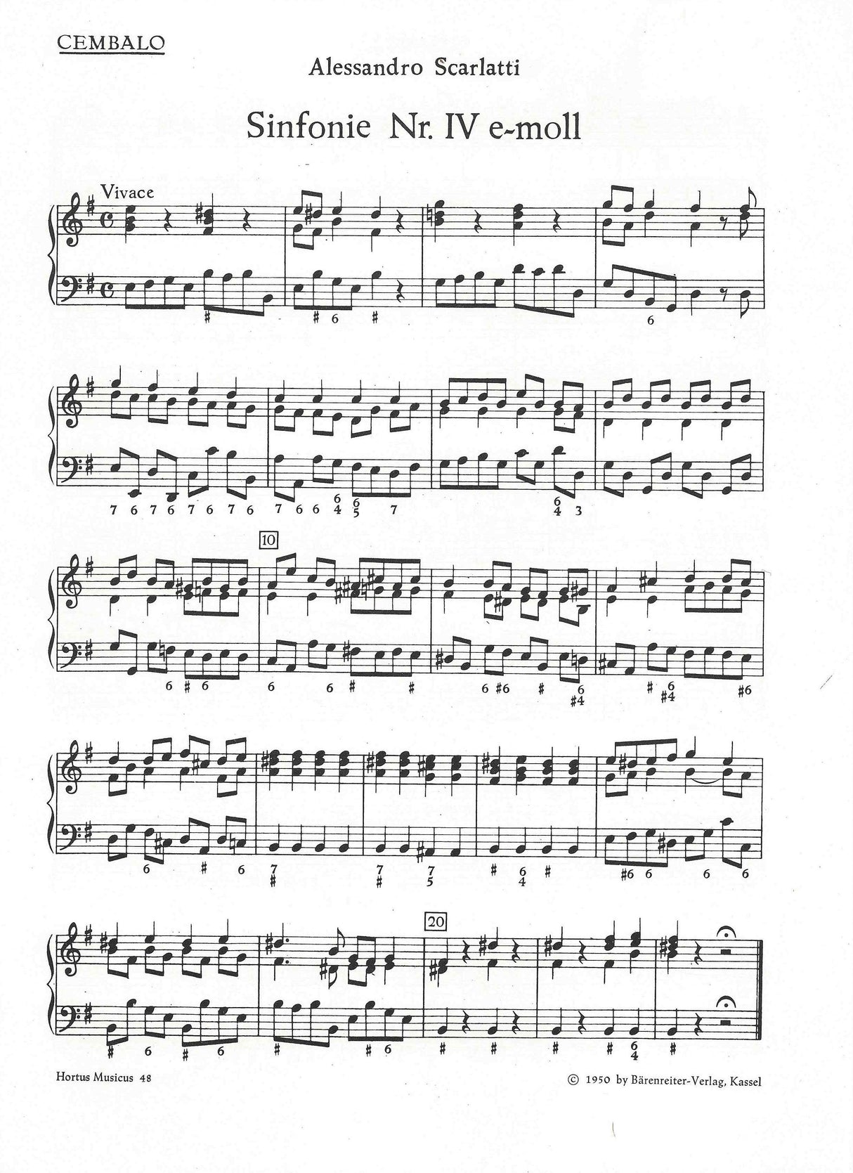 A. Scarlatti: Symphony No. 4 in E Minor