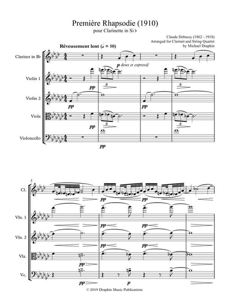 Debussy: Première Rhapsodie (arr. for clarinet and string quartet)