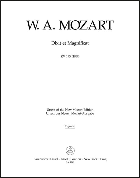 Mozart: Dixit et Magnificat, K. 193 (186g)