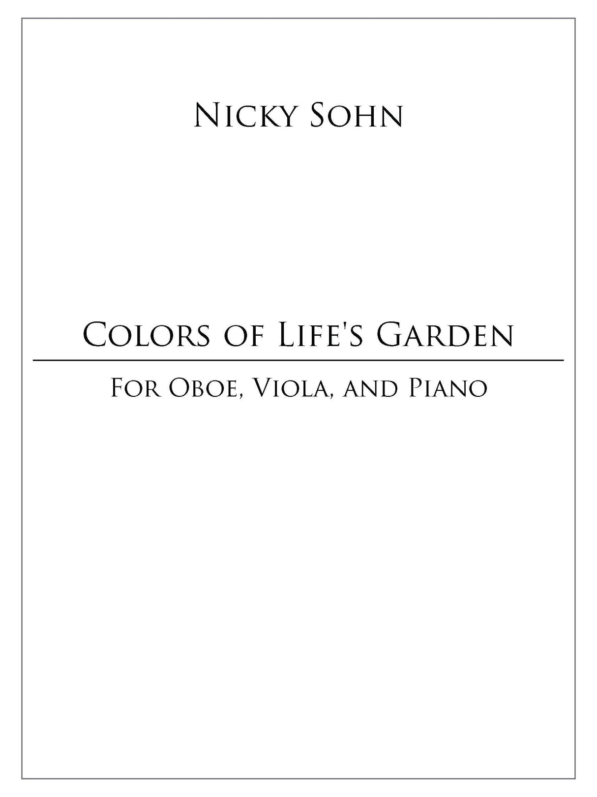 Sohn: Colors of Life's Garden