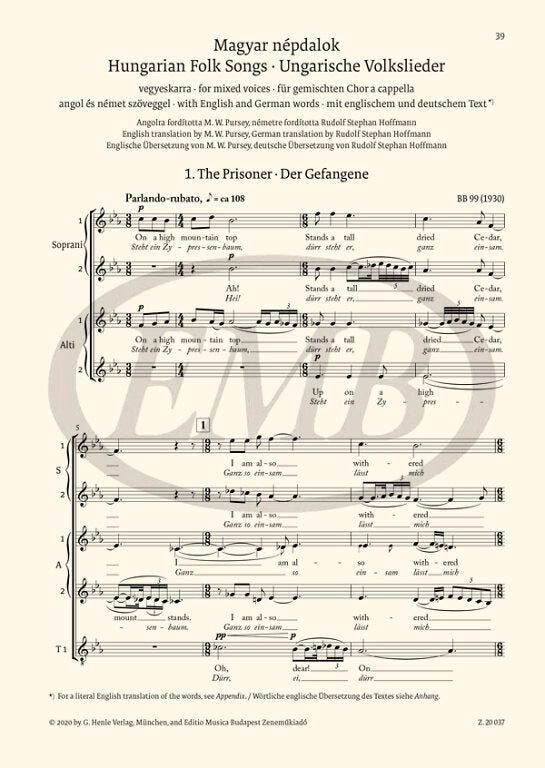 Bartók: Choral Works for Mixed Voices