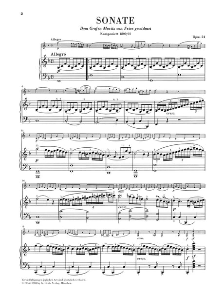 Beethoven: Violin Sonata in F Major, Op. 24 ("Spring Sonata")