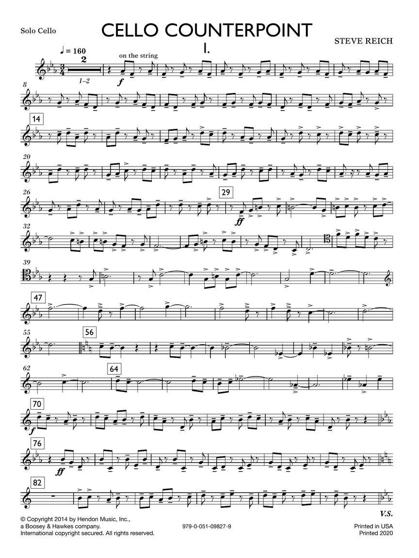 Sheet music composed by Steve Reich (1936-) – Ficks Music