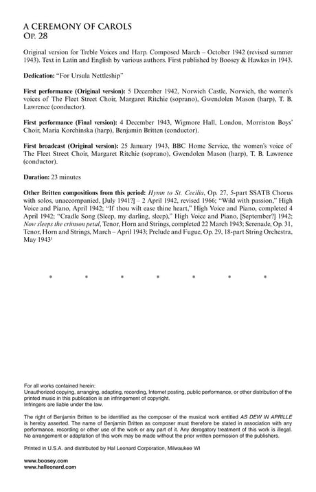 Britten: As Dew in Aprille from "A Ceremony of Carols"