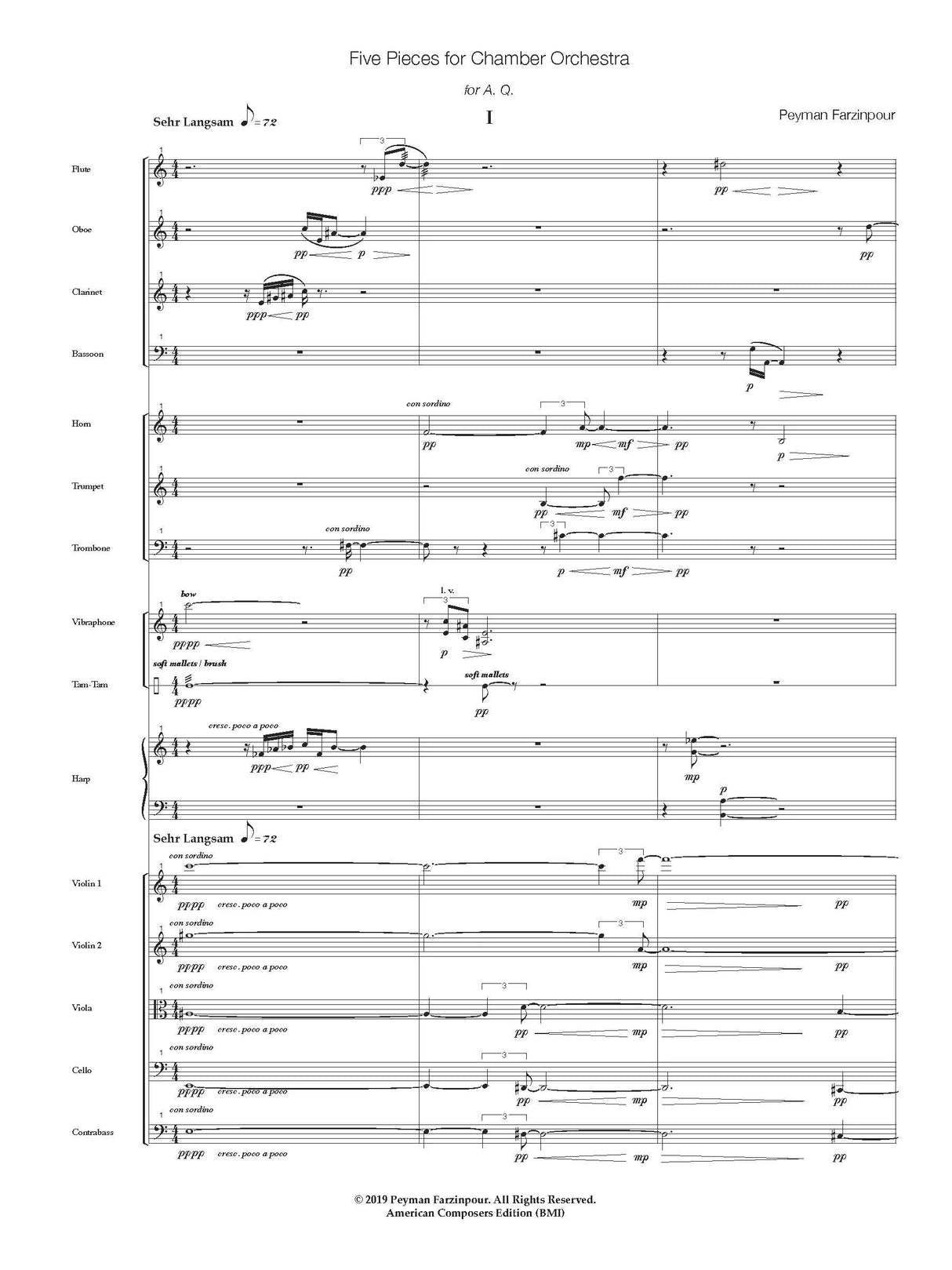 Farzinpour: Five Pieces for Chamber Orchestra