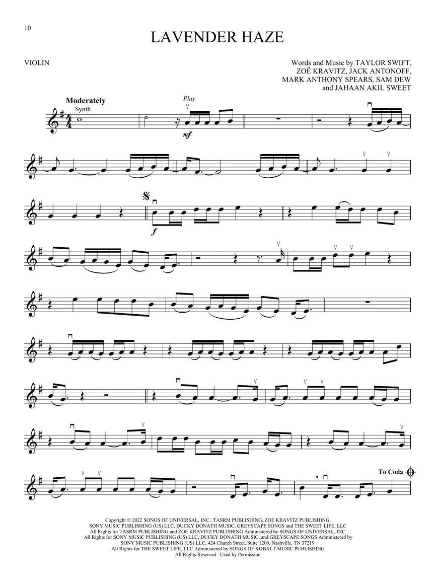 Taylor Swift: Selections from Midnights & The Tortured Poets Department - Violin