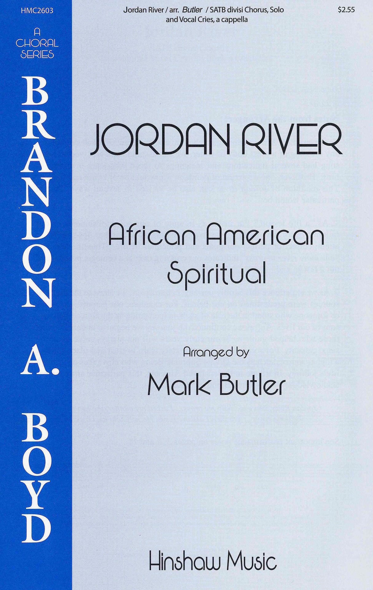 Jordan River (arr. for TTBB)